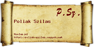 Poliak Szilas névjegykártya